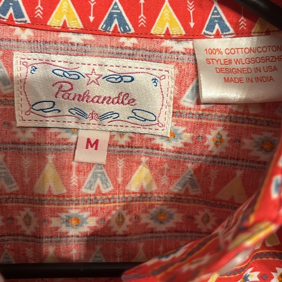 NWT! KIDS PANHANDLE LONG SLEEVE TEEPEE PRINT SNAP SHIRT med western - Picture 3 of 7